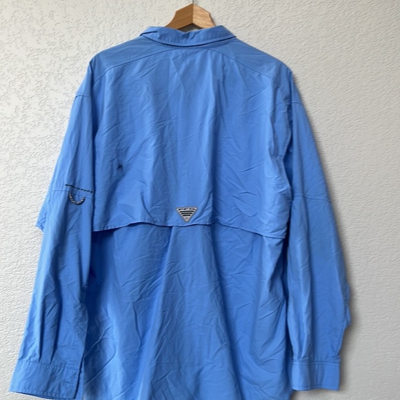 Columbia Long Sleeve Shirt Button Down Collared Omnishade Blue size Extra Large - Picture 10 of 13